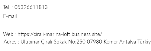 ral Marina Loft telefon numaralar, faks, e-mail, posta adresi ve iletiim bilgileri
